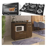Kit Balcão Com Forno 48 Litros E Fogão Tripla Chama 5 Bocas