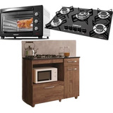 Kit Balcão Ypê + Forno 48 L Com Fogão Tripla Chama 5 Bocas