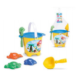 Kit Balde De Praia Baldinho Areia Castelo Pazinha Infantil