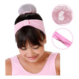 Kit Ballet Bale Jazz Com Rede E Faixa De Cabelo Rosa E Preta