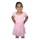 Kit Ballet Collant Body Meia Manga + Saia Infantil 1fit