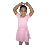 Kit Ballet Collant Body Meia Manga + Saia Infantil 1fit