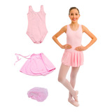 Kit Ballet Infantil Balé Bailarina Collant,