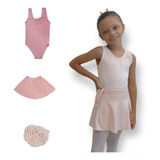 Kit Ballet Infantil Collant, Saia Ajustável E Redinha / Kids
