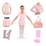 Kit Ballet Manga Bailarina Uniforme 7 Peças C Bolsa Inverno