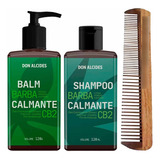 Kit Balm E Shampoo Para Barba Cb2 E Pente Duplo Don Alcides