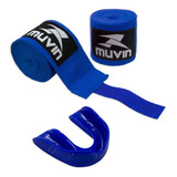 Kit Bandagem Elástica 3 Metros + Protetor Bucal Muvin Boxe