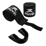 Kit Bandagem Elástica 3 Metros + Protetor Bucal Muvin Boxe