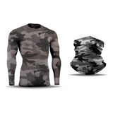 Kit Bandana Balaclava E Camisa Camuflada