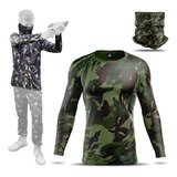 Kit Bandana E Camisa Camuflada Proteção