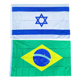 Kit Bandeira Brasil E Israel Grande