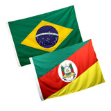 Kit Bandeiras Brasil, Rio Grande Do Sul 128x90