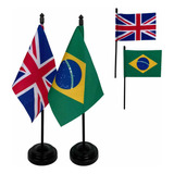 Kit Bandeirinha Reino Unido + Brasil