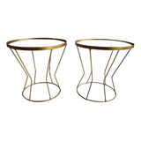 Kit Bandejas Decoração 2 Peças Cor Dourado Com Espelhos 