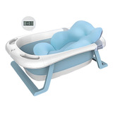Kit Banheira Dobrável Com Cama E Termômetro Banho Infantil