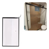 Kit Banheiro Aluminio Preto Box Quadrado 1,90x1,50m S/vidro