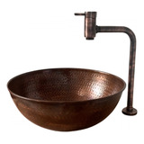 Kit Banheiro Cobre 3 Pçs Cuba 29 Cm/ Torneira/ Válvula Ac