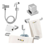Kit Banheiro Cromado + Ducha Higiênica Acabamento Registro