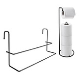 Kit Banheiro Lavabo Preto Porta Papel Higiênico Toalha Box