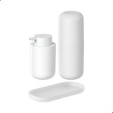 Kit Banheiro Porta Sabonete Líquido E Porta Escova De Dentes
