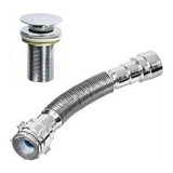 Kit Banheiro Sifão Cromado Abs + Válvula Metal Click 1 1/4 