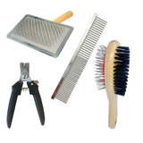 Kit Banho E Tosa Escova Pet Shop Cão Acessórios Rasqueadeira