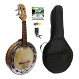 Kit Banjo Alto Elétrico Natural Verniz