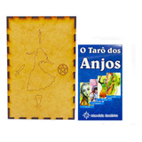 Kit Baralho Tarô Dos Anjos E Porta Tarô Caixa Madeira