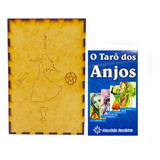 Kit Baralho Tarô Dos Anjos E Porta Tarô Caixa Madeira