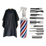 Kit Barbeiro Capa Corte + Borrifador + 10 Pente Profissional