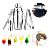 Kit Barman 5pçs Coqueteleira Profissional Aço Inox 550ml 