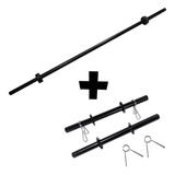 Kit Barra Body Pump Academia + Par Barra Oca 40 Cm Presilhas