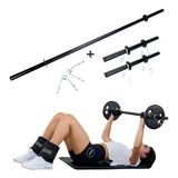 Kit Barra Body Pump + Barra Oca 40 Cm Presilhas Kit Academia