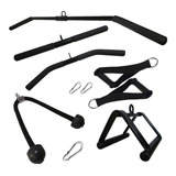Kit Barra Costas Reto Triangulo Curvo Corda Manopla Cross