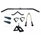 Kit Barra Puxador Curvo Estribo Triangulo Cinta Gluteo Corda