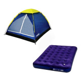 Kit Barraca Camping Iglu 4 Pessoas + Colchão Casal Inflavel
