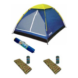 Kit Barraca Iglu 2 Pessoas + 2 Colchonete Acampar Tenda