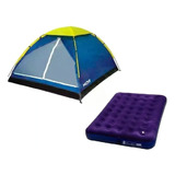 Kit Barraca Iglu 4 Pessoas + 1 Colchão De Casal Inflavel