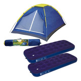 Kit Barraca Iglu 4 Pessoas Mor + 2 Colchão Inflável Multiuso