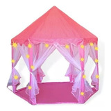 Kit Barraca Infantil C Luzes Tenda Rosa Toca Cabaninha Led