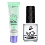 Kit Base Top Coat Seche Vite + Bb Cream L´oreal Magic 