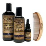 Kit Básico - Shampoo, Balm E Óleo Barba - Mar E Pente Viking