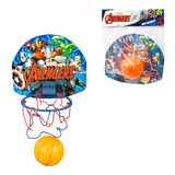 Kit Basquete Cesta Pendurar Pequeno + Bola Avengers Etitoys