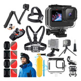 Kit Bastao 3 Way Base + Pulso Caixa Estanque Gopro 12 Peito