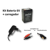 Kit Bat. 6v 4ah + Carregador