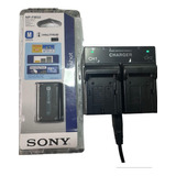 Kit Bat-eria Sony Np-fm50 F828 Original + Carregador Duplo 