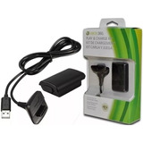 Kit Bateria + Cabo Xbox 360 Carregador Controle Envio Rápid
