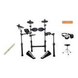 Kit Bateria Elet Carlsbro Csd100 +banco+fone+baquetas Odery