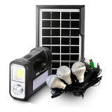Kit Bateria Painel Solar 3 Lâmpadas Poste Prova D'água Led