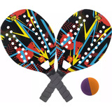Kit Beach Tenis 2 Raquetes + 1 Bolinha Bel Bt100